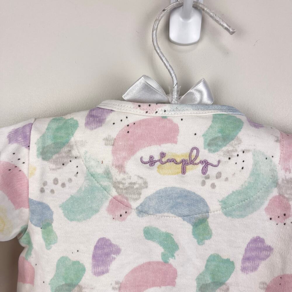Magnetic Me Pastel Paint Splatter Organic Cotton Footie 3-6 Months - Picture 7 of 8